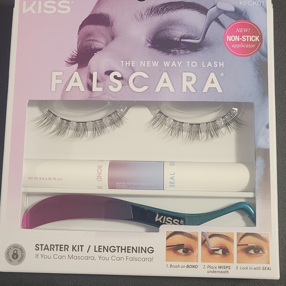 Kiss Falscara Lash Kit with Black and Purple Tools